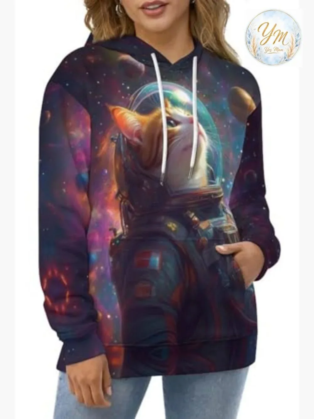 Galaxy 3D Print Hoodie Pullover Long Sleeve Unisex Sweatshirt - Picture 5 of 5